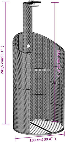 Vidaxl Ντους Εξ Χώρου 100x100x241,5 Εκ Συνθετικό Ρατάν Ξύλο Ακακίας
