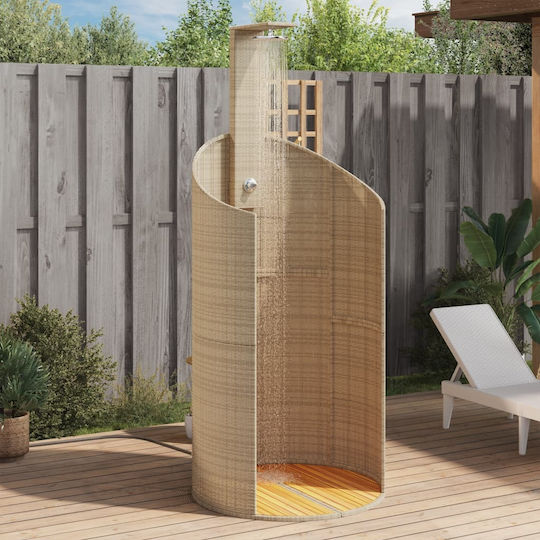 vidaXL Pool Shower Made of Natural Wood 241.5x100x100cm Pink