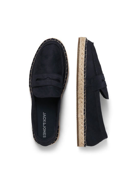 Suede Men's Espadrilles in Blue Color