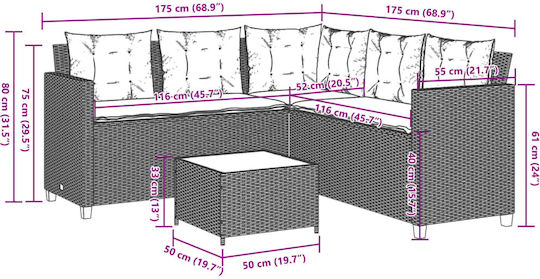 Garten- und Outdoor-Möbelsets 2 Stück Braune mit Kissen