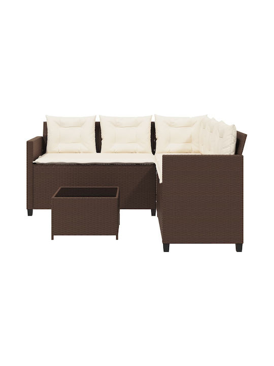 Garden & Outdoor Furniture Sets Sofa Set 2 Pieces Brown with Pillows