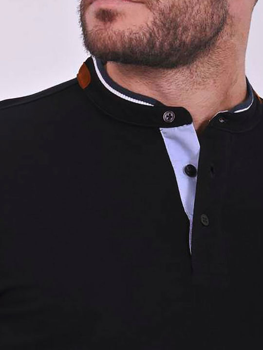 Clever Men's Short Sleeve Blouse Polo BLACK