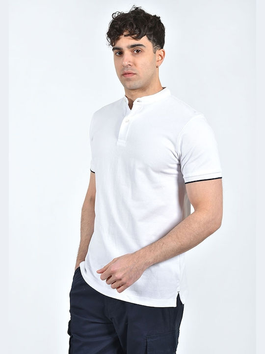 Clever Bluza Bărbătească cu Mânecă Scurtă Polo White