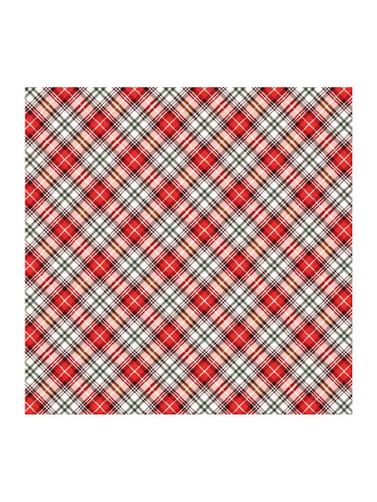 Borea Tartan Christmas Tablecloth Runner Fabric Red L50xW140cm.