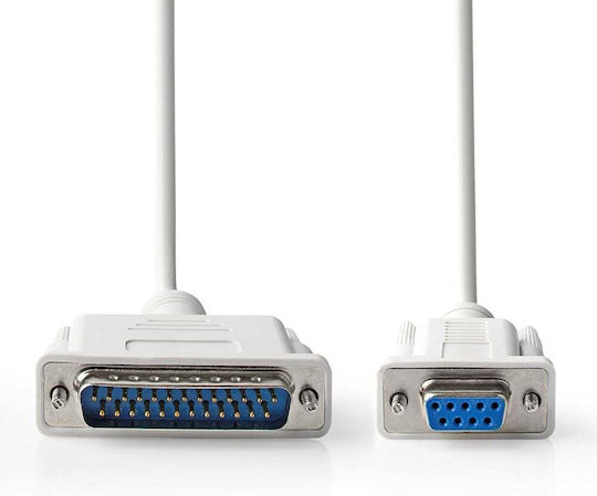 Nedis RS232 9-pin Female to RS232 25-pin Male Cable 2m CCGL52135IV20 1 Piece