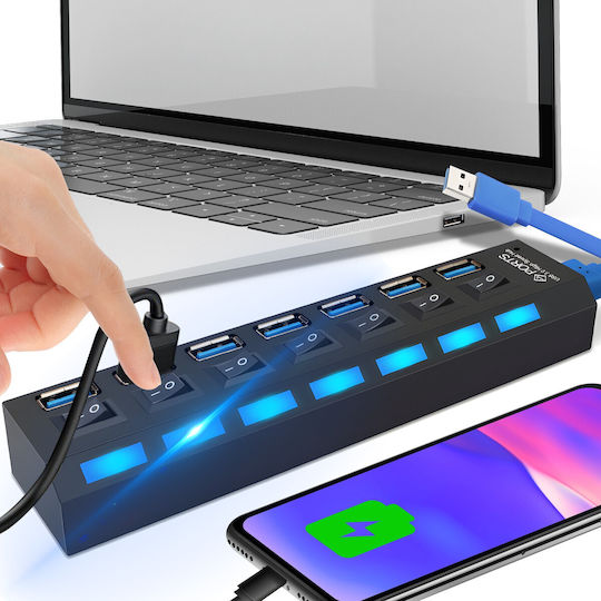 Hub 7 Θυρών USB 3.0 με σύνδεση USB-A