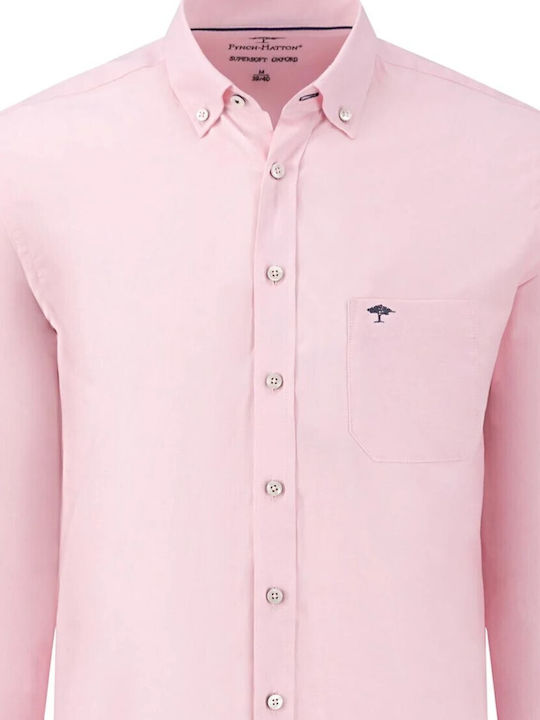 Fynch Hatton Herrenhemd Baumwolle Pink