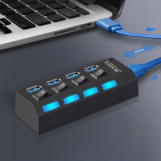 USB-Hub 4 Anschlüsse USB 3.0 mit USB-A Anschluss