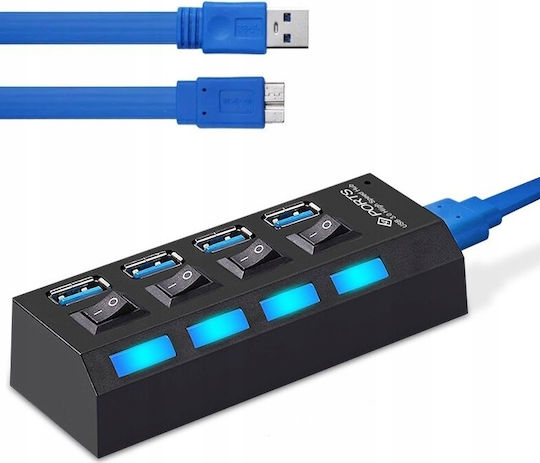 USB-Hub 4 Anschlüsse USB 3.0 mit USB-A Anschluss