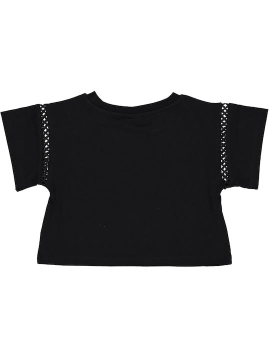 Mauli Kids Crop Top Short Sleeve Black