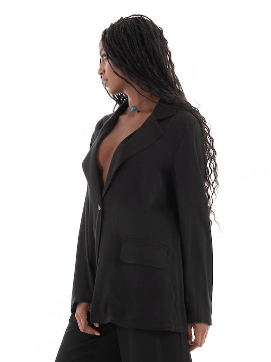 Black & Black Women's Blazer BLACK