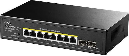 Cudy GS1010PS2 Unmanaged L2 PoE+ Switch με 8 Θύρες Gigabit (1Gbps) Ethernet και 2 SFP Θύρες