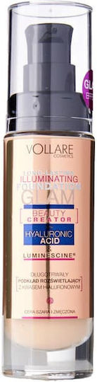 Fond de ten iluminator Vollare cu acid hialuronic, nuanta 504 Natural Tan