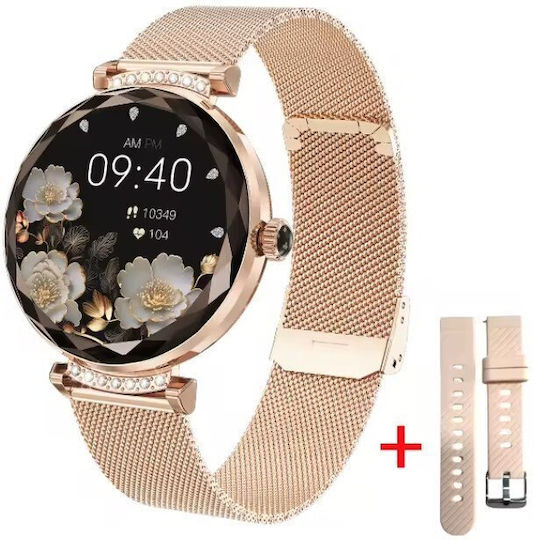 Aoke NX7 Pro Smartwatch with Heart Rate Monitor (Silver Case / Silver Strap Metallic)