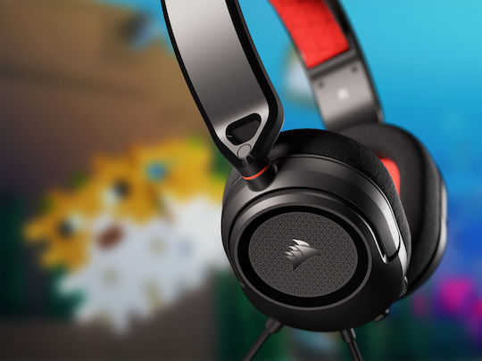 Corsair HS35 V2 Over Ear Gaming Headset with 3.5mm Connection Red for PC / PS4 / PS5 / XBOX