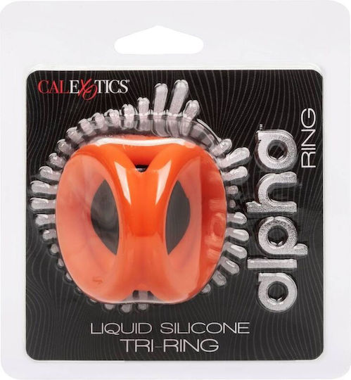 Calexotics Alpha Tri-ring Cock Ring Cock Silicon Portocaliu