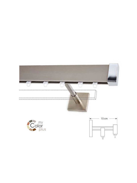 Anartisi Ideal One-Way Stainless Steel Curtain Track Silver 360cm A298365_11780