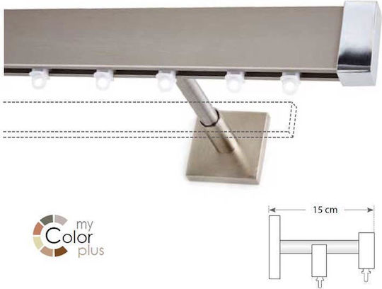 Anartisi Ideal One-Way Stainless Steel Curtain Track Silver 300cm A298365_11779