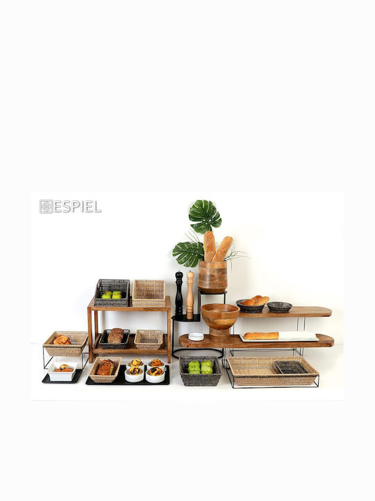 Espiel Dekorativer Korb Korbweide mit Deckel & Griffen Gray 22x15x19cm
