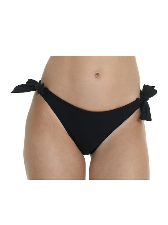 Bikini Slip με Κορδονάκια Μαύρο