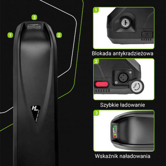 Green Cell E-bike Electric Bike Battery Charger 48v 18ah 864wh Li-ion Xlr 3 Pin