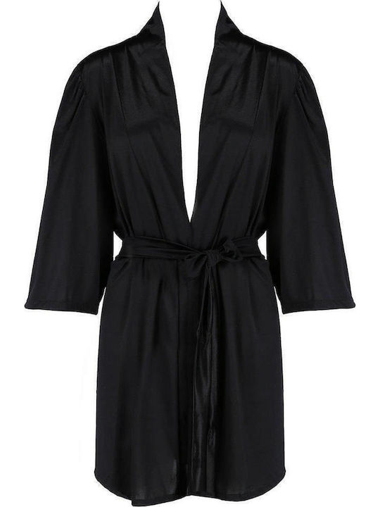 Casmir Lingerie Winter Damen Robe Schwarz Sybilla