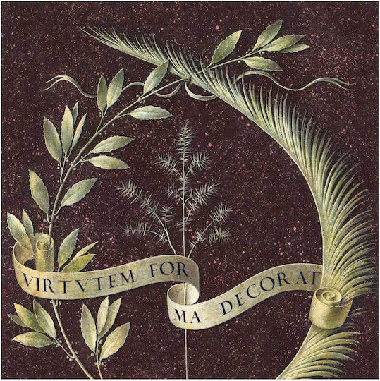 Wreath Of Laurel, Palm, And Juniper With A Scroll Inscribed Virtutem Forma Decorat (ca.1474–1478) By By Leonardo Da Vinci. O Πίνακας σε Καμβά 60x60cm