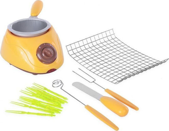 Electric Fondue Pot for 2 Persons Yellow 25W 19x10x14.5cm