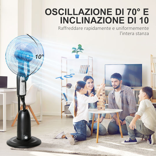 HomCom Ventilator Cu Ceață De Apă 90W Negru