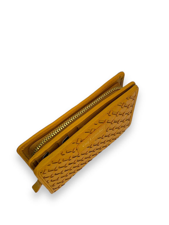 Small Leather Women's Wallet Classic with RFID Yellow