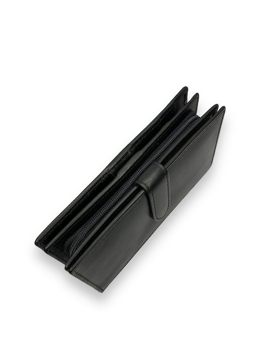 Μεγάλο Δερμάτινο Γυναικείο Πορτοφόλι με RFID Μαύρο