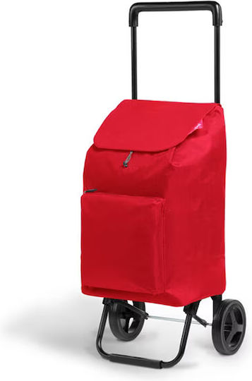 Argo Foldable Fabric Shopping Trolley Red 30x36x94cm