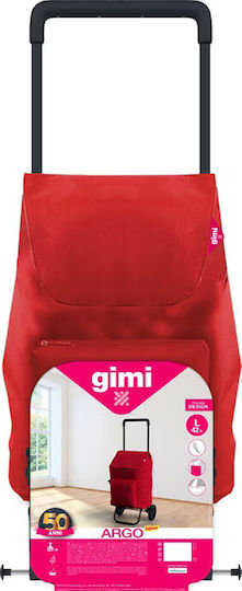 Argo Foldable Fabric Shopping Trolley Red 30x36x94cm