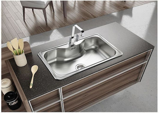 Fortinox Arena 22080-112 Drop-In Chiuvetă Inox Satinat L80xW50cm Argintiu