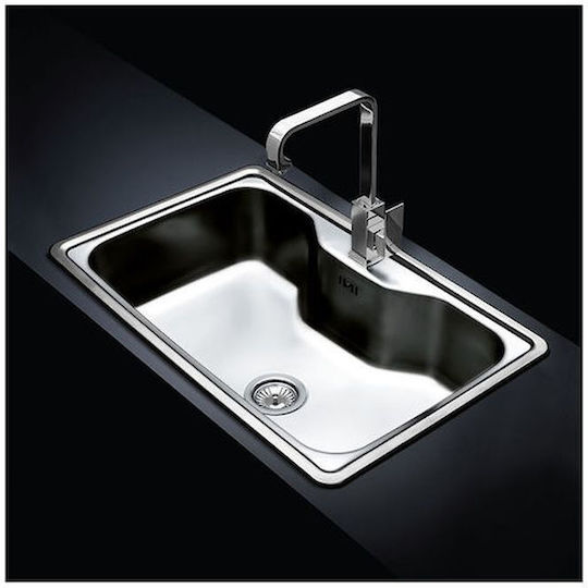 Fortinox Arena 22080-112 Drop-In Chiuvetă Inox Satinat L80xW50cm Argintiu