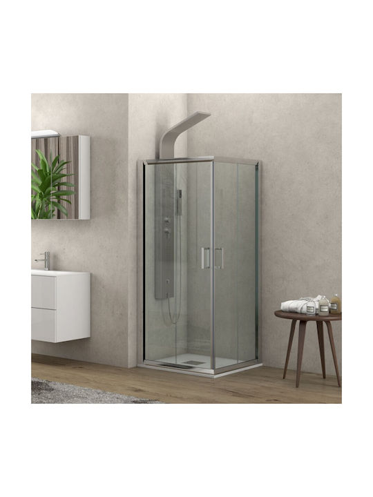 Karag Flora 100 NFL1009090180 Cabin for Shower with Sliding Door 90x90x180cm Clear Glass