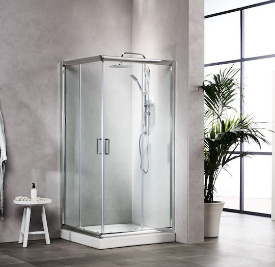 Tema Shower Cabin for Shower with Sliding Door 100x100x180cm Clear Glass