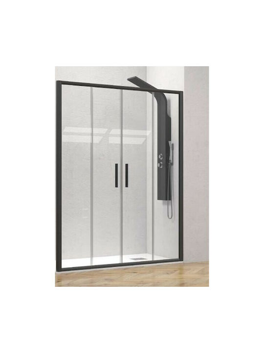 Karag Flora 600 Shower Screen for Shower with Sliding Door 70x190cm Clear Glass Nero
