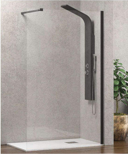 Karag Walkin 1 Feste Seite für Dusche 80x200cm Klarglas Nero
