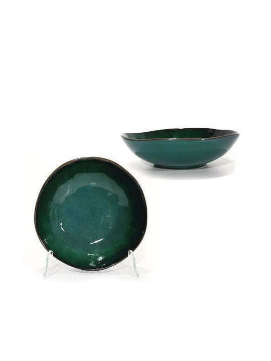ArteLibre Plate Soup made of Porcelain Green with Diameter 22cm