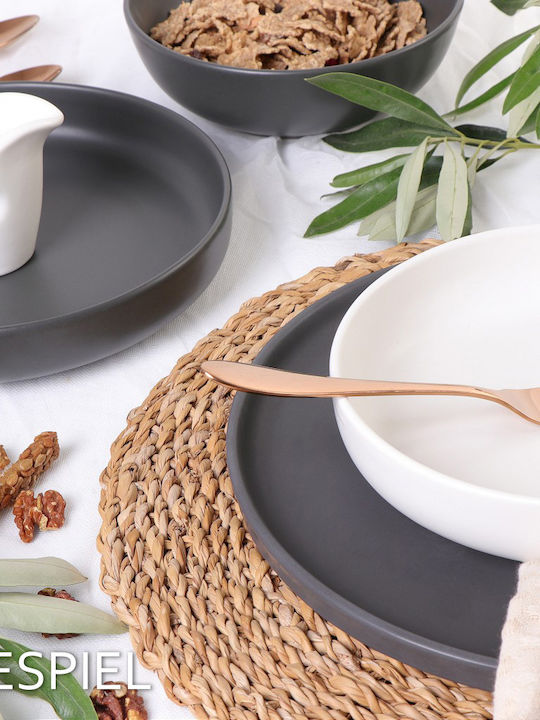 Espiel Step Plate Shallow Ceramic Black with Diameter 30cm