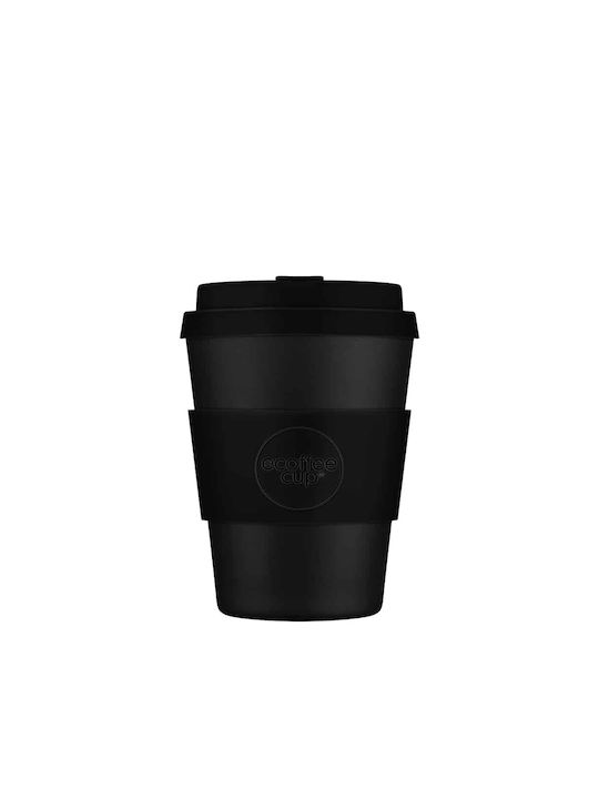 Ecoffee Cup Plastic Cup with Lid Black 350ml