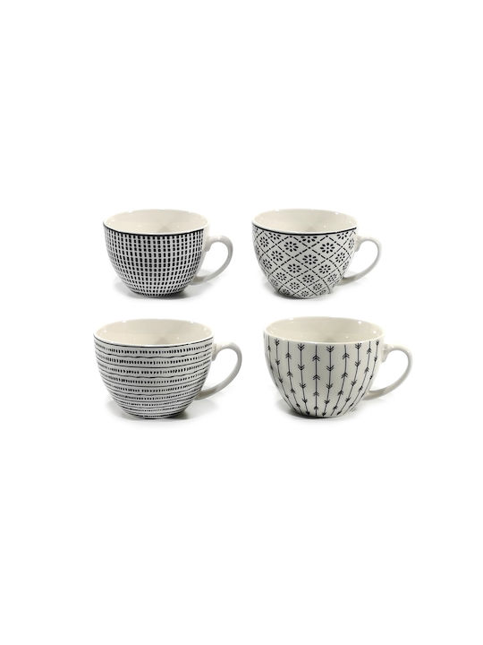 General Trade Tasse Keramik Black and White Triangles 400ml 1Stück