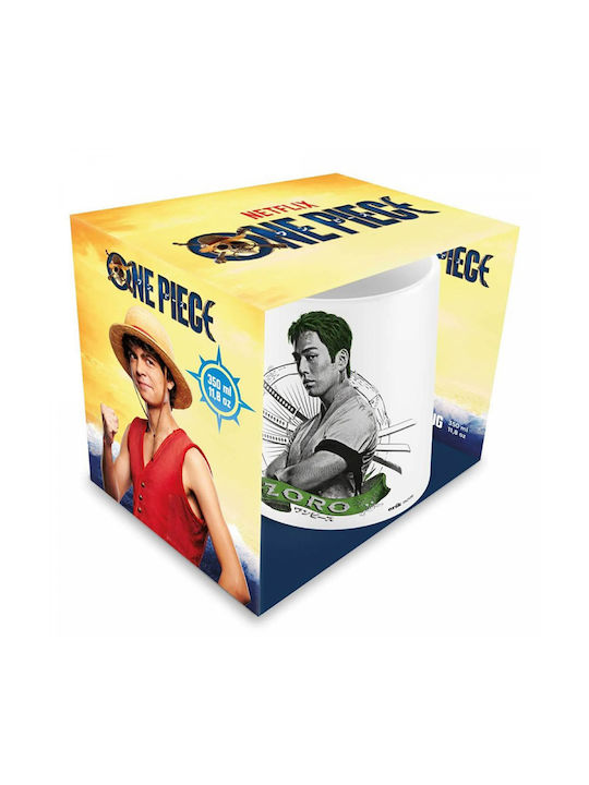 Grupo Erik One Piece Netflix Roronoa Zoro Mug Ceramic White 320ml 1pcs