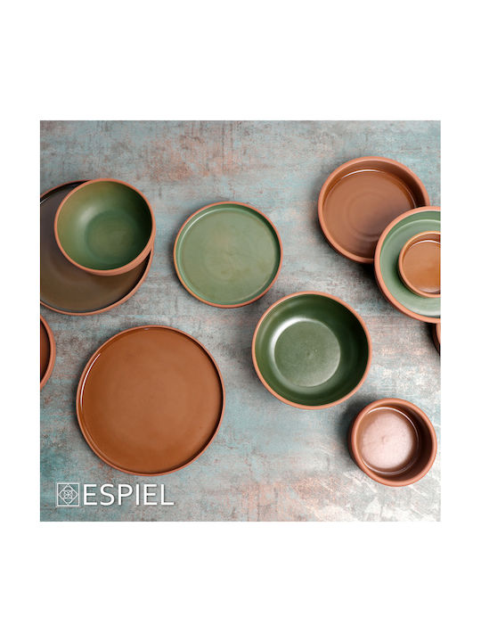 Espiel Servierschüssel Rund Keramik Braun mit Durchmesser 14.5cm