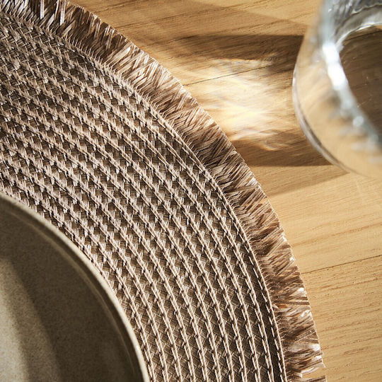 Gofis Home Σουπλά Στρογγυλό Υφασμάτινο Μπεζ 38cm