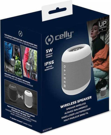 Celly Boost Ηχείο Bluetooth 5W με Διάρκεια Μπαταρίας έως 4 ώρες Λευκό