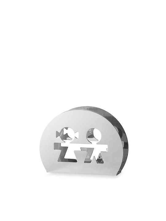 Alessi Girotondo Serviettenhalter Silber 11x11x8.5cm AKK51