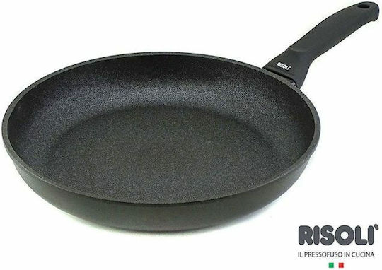 Risoli Blackplus Τηγάνι από Χυτό Αλουμίνιο με Αντικολλητική Επίστρωση μαύρο 24cm