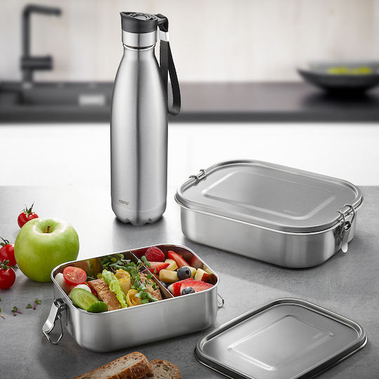 Gefu Endure Δοχείο Φαγητού Inox Θερμός Γκρι με Χωρίσματα 1.4lt